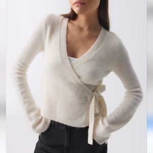 BABTON  "Birch Bouleau" Wrap Sweater, XS, Style#BRCW01-03-43906-K083-W123, NWT